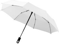 21,5" Trav-sateenvarjo, automaattinen, valkoinen liikelahja logopainatuksella
